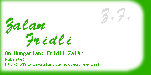 zalan fridli business card